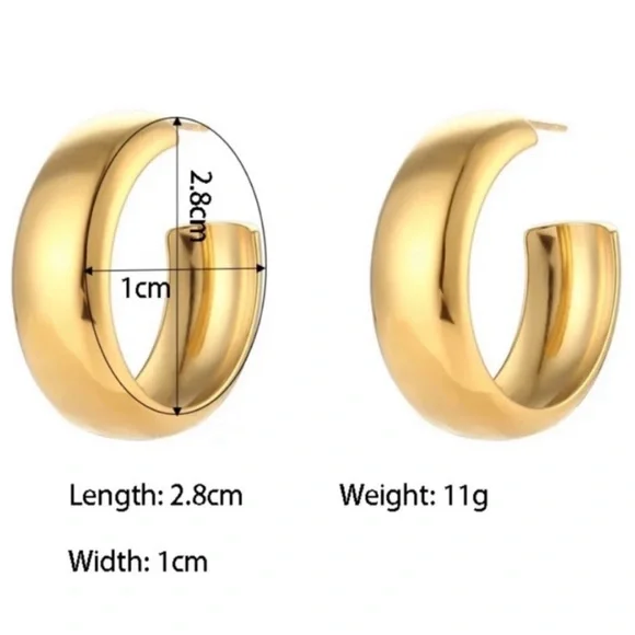 NEW ELEGANT 18K GOLD HOOP EARRINGS, NICE EARRINGS, CUTE EARRINGS - Picture 5 of 6